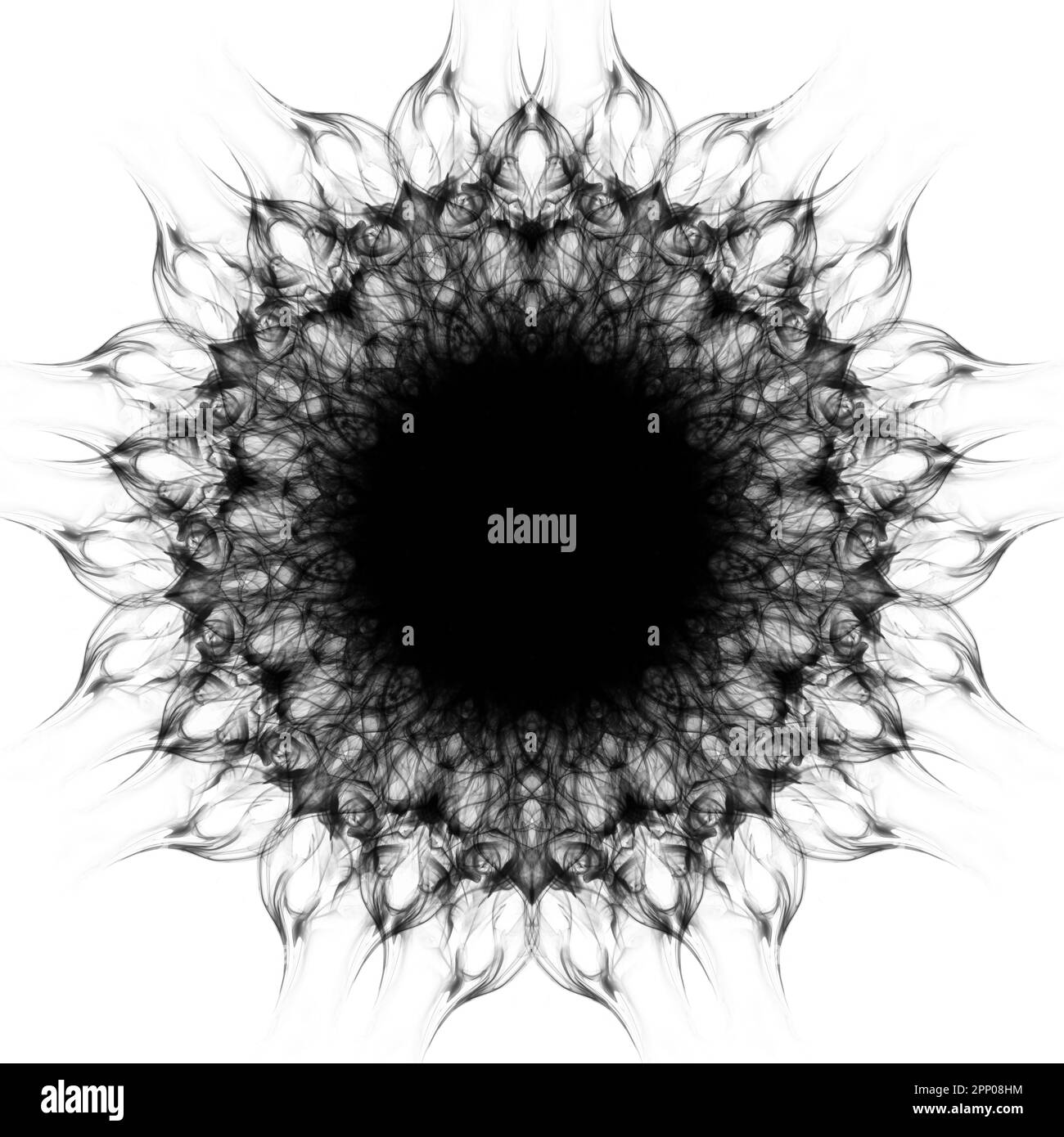 Kreisförmiges Mandalamuster in Form eines Mandalas für Henna, Mehndi, Tattoo Stockfoto