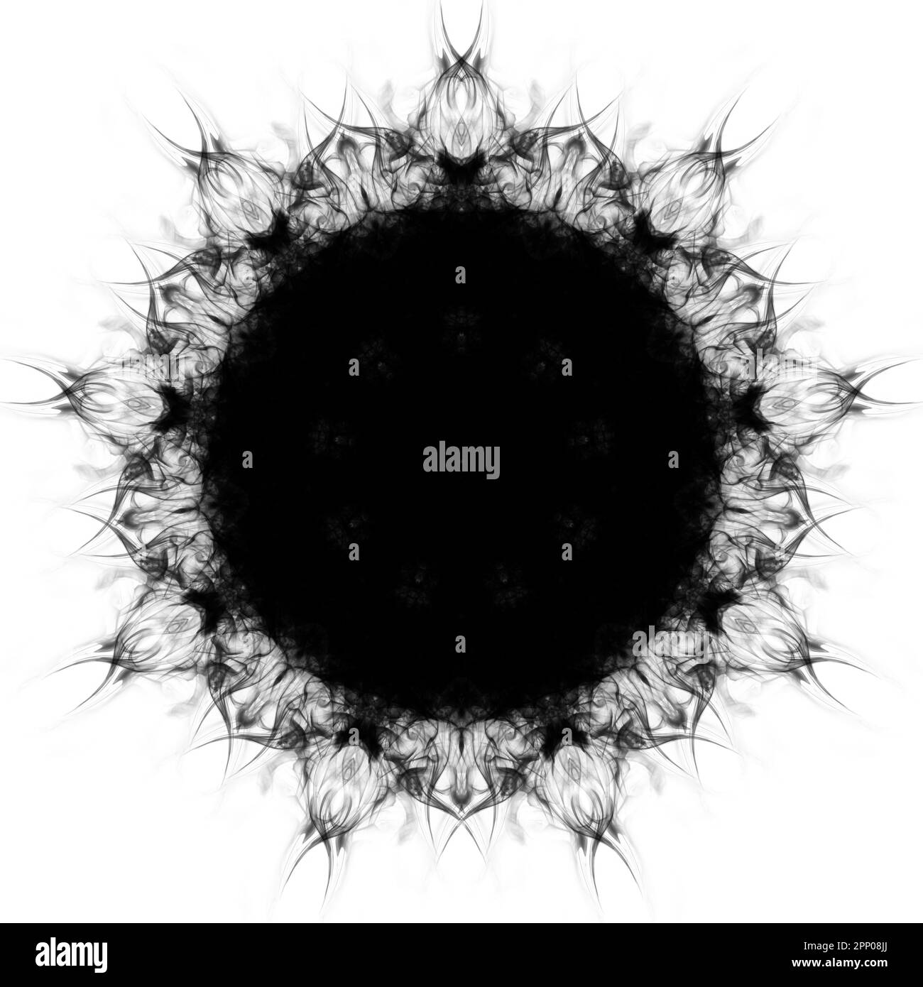 Kreisförmiges Mandalamuster in Form eines Mandalas für Henna, Mehndi, Tattoo Stockfoto