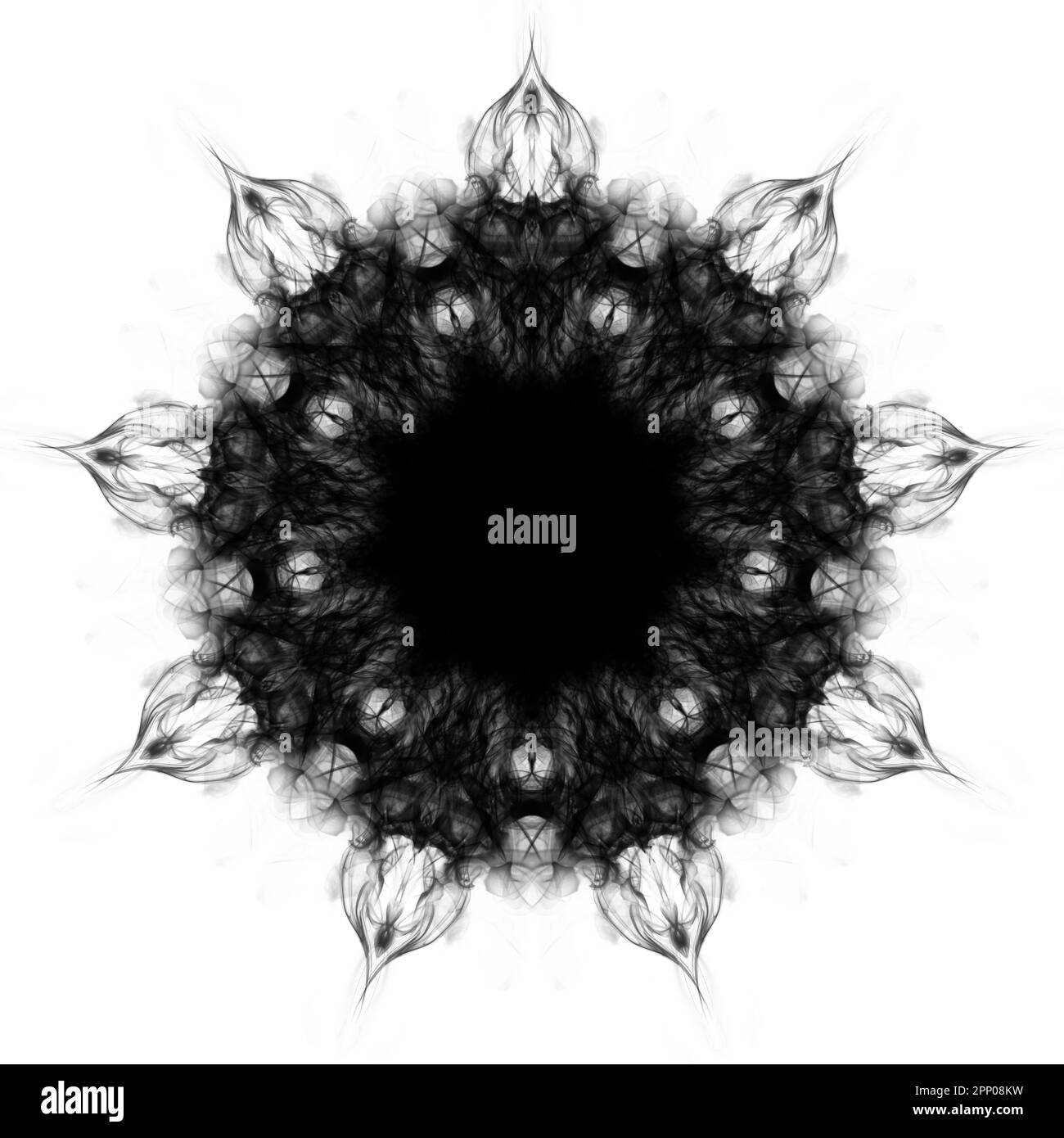 Kreisförmiges Mandalamuster in Form eines Mandalas für Henna, Mehndi, Tattoo Stockfoto