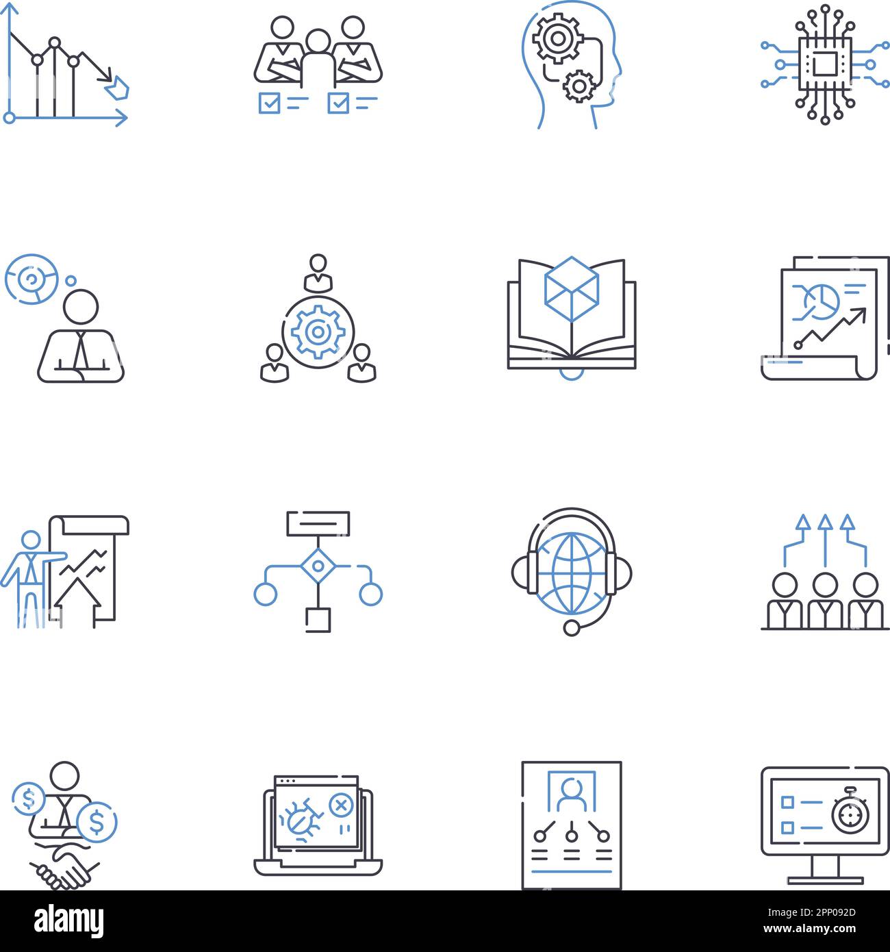 Sammlung der Zeilensymbole für Programmiersprachen. Python, Java, C++, JavaScript, Ruby, PHP, Swift-Vektor und lineare Darstellung. Kotlin, Objective-C, Rust Stock Vektor