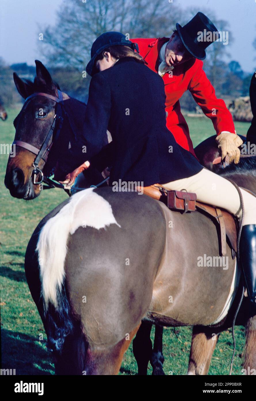 Fox Hunting trifft sich 1980 in Oxfordshire Stockfoto
