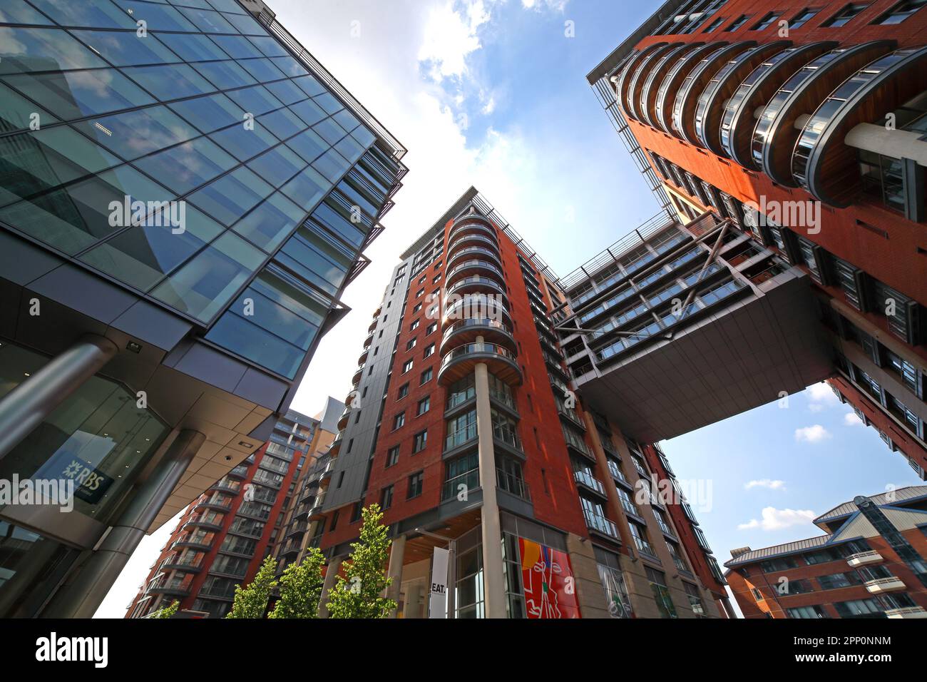 Manchester Left Bank Spinningfields Flats, Anlage im Stadtzentrum, England, M3 3AN Stockfoto