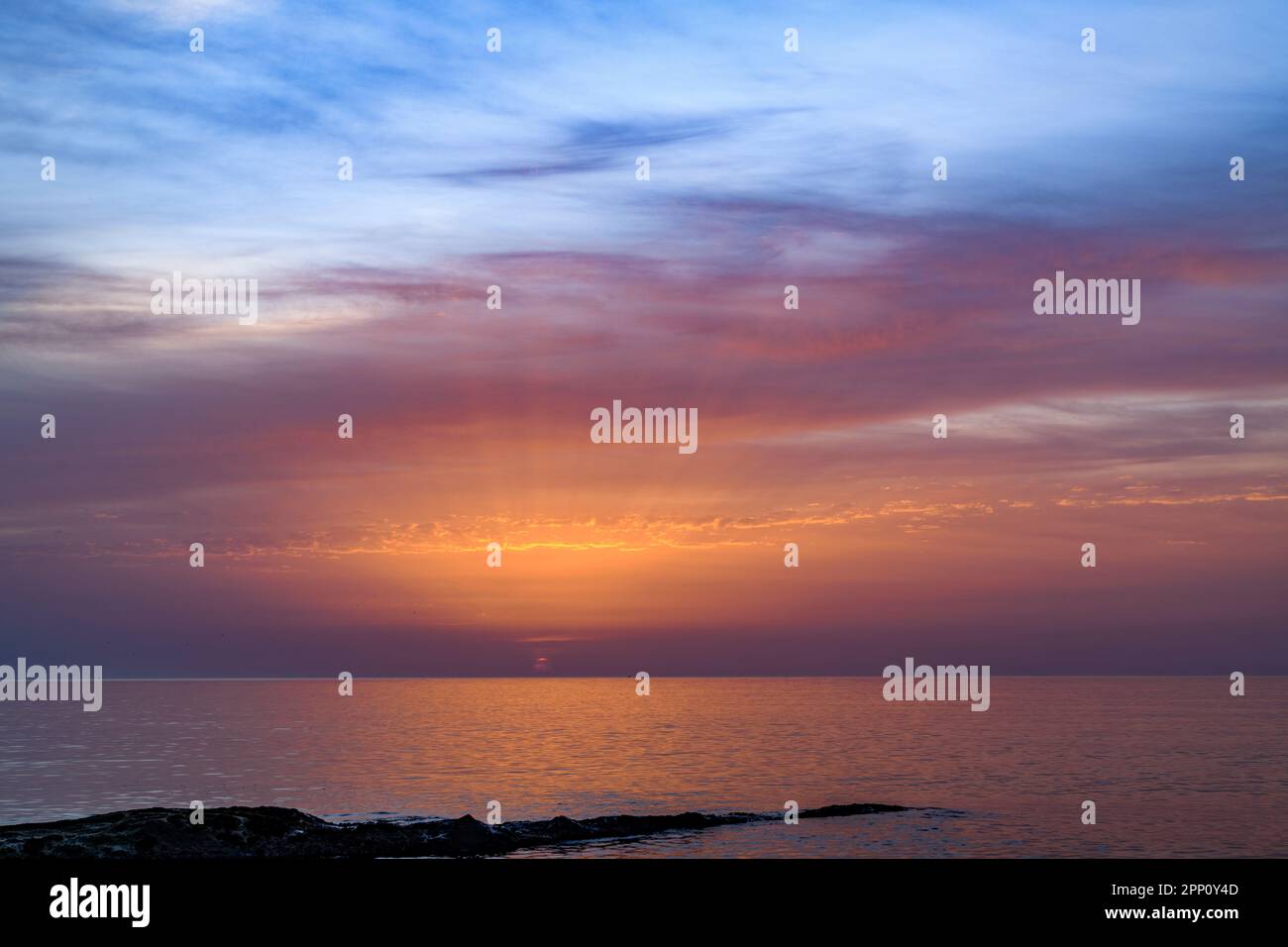 Bonitos Amaneceres por la Costa de Málaga Stockfoto