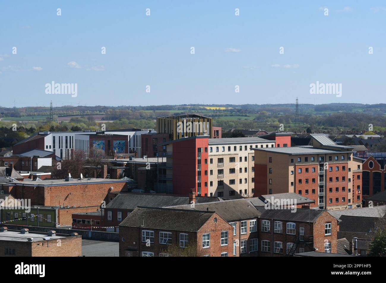 blick auf das stadtzentrum von loughborough, leicestershire Stockfoto