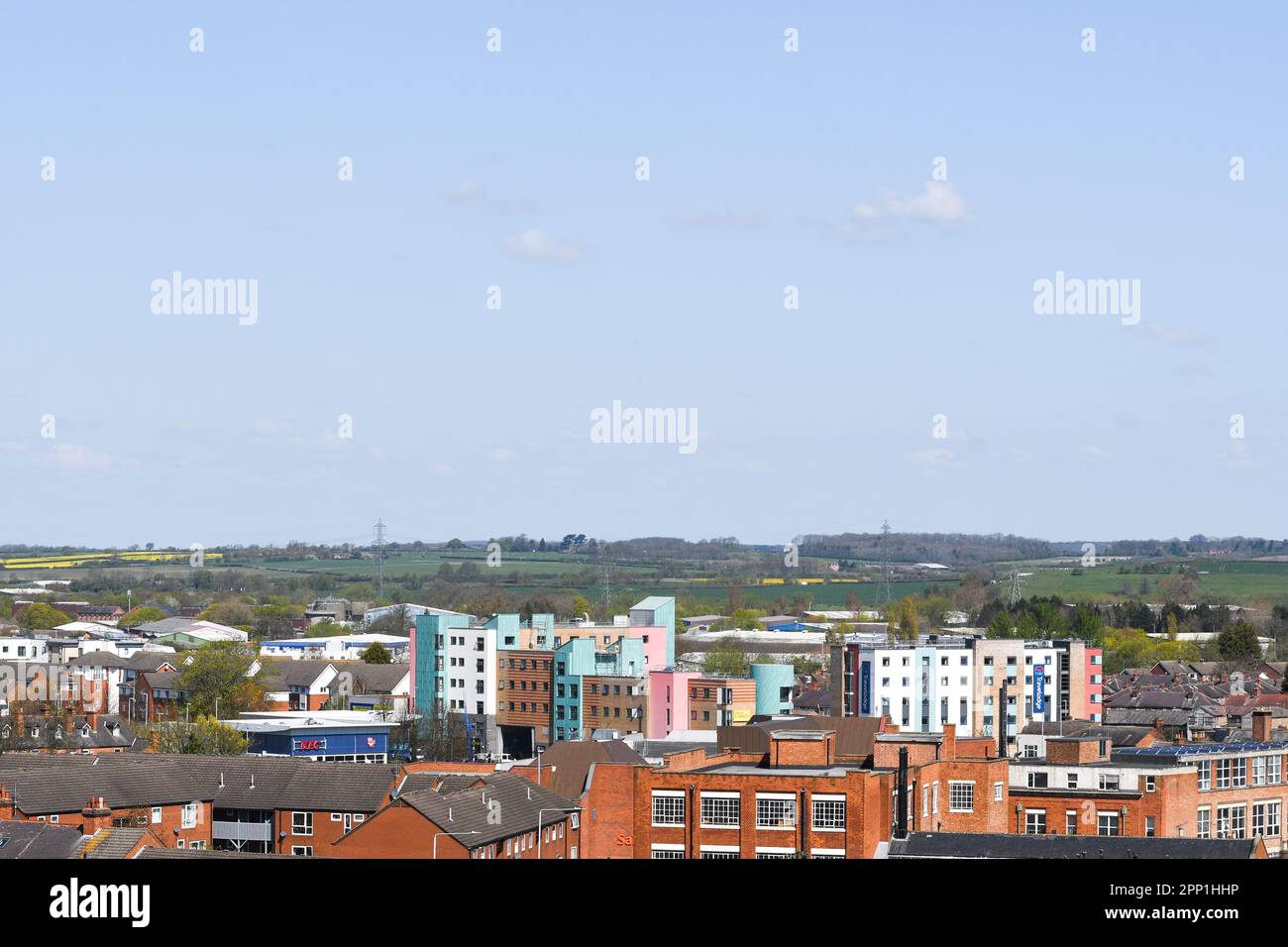 blick auf das stadtzentrum von loughborough, leicestershire Stockfoto