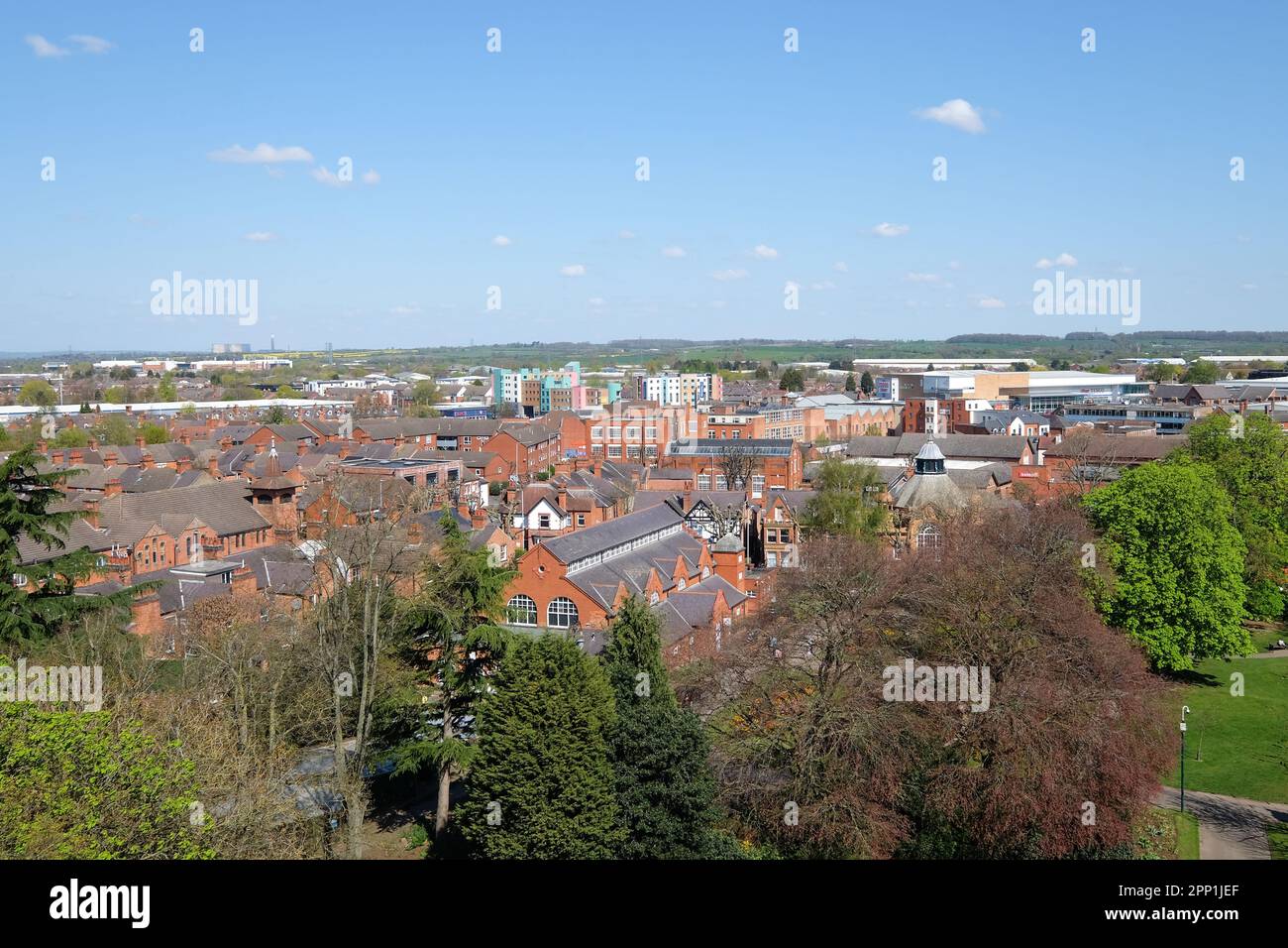 blick auf das stadtzentrum von loughborough, leicestershire Stockfoto