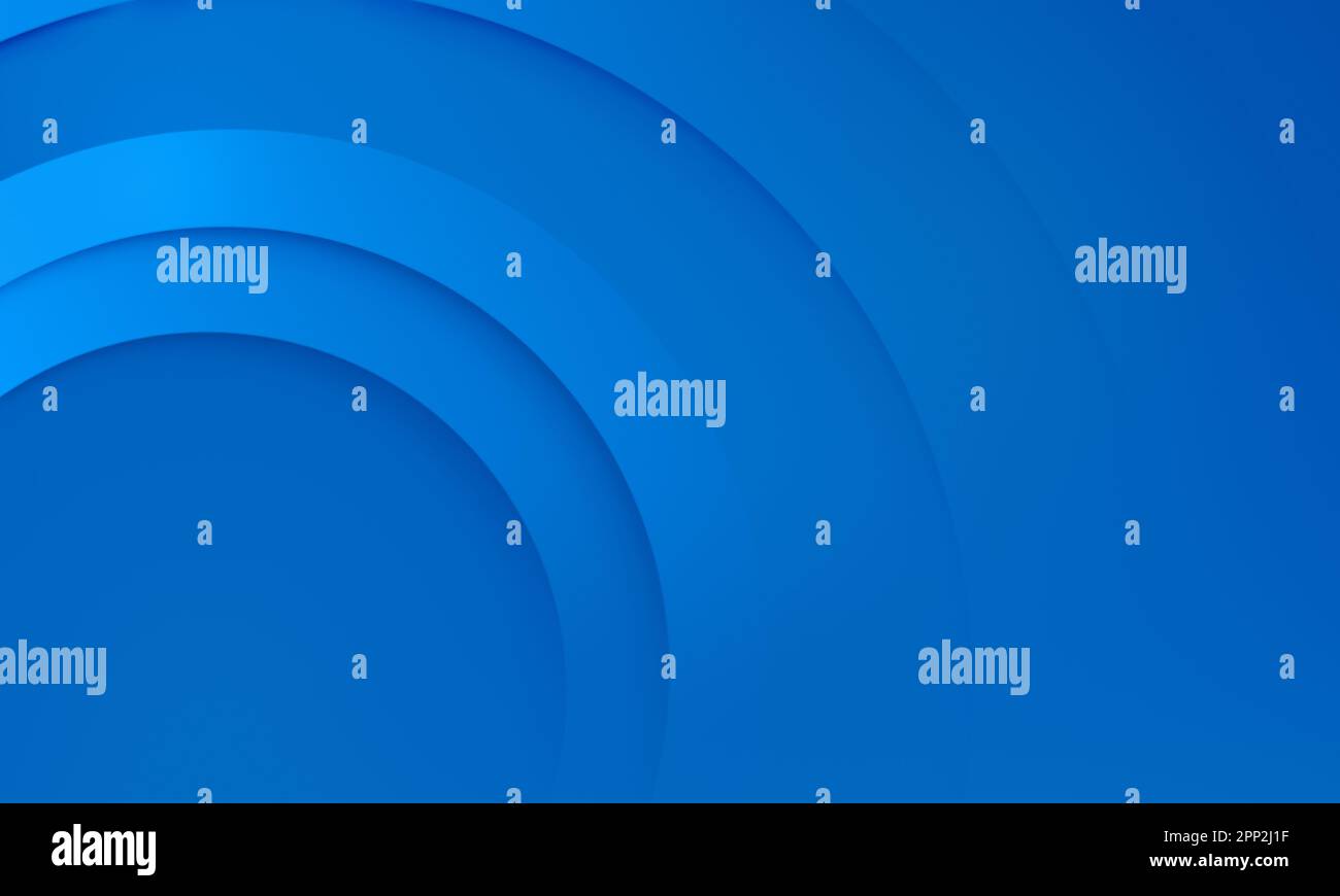 Abstrakter Hintergrund von mehrschichtigen blauen Kreisen. Abstraktes, hochauflösendes, kreisförmiges Hintergrundmuster mit Kopierbereich. Stockfoto