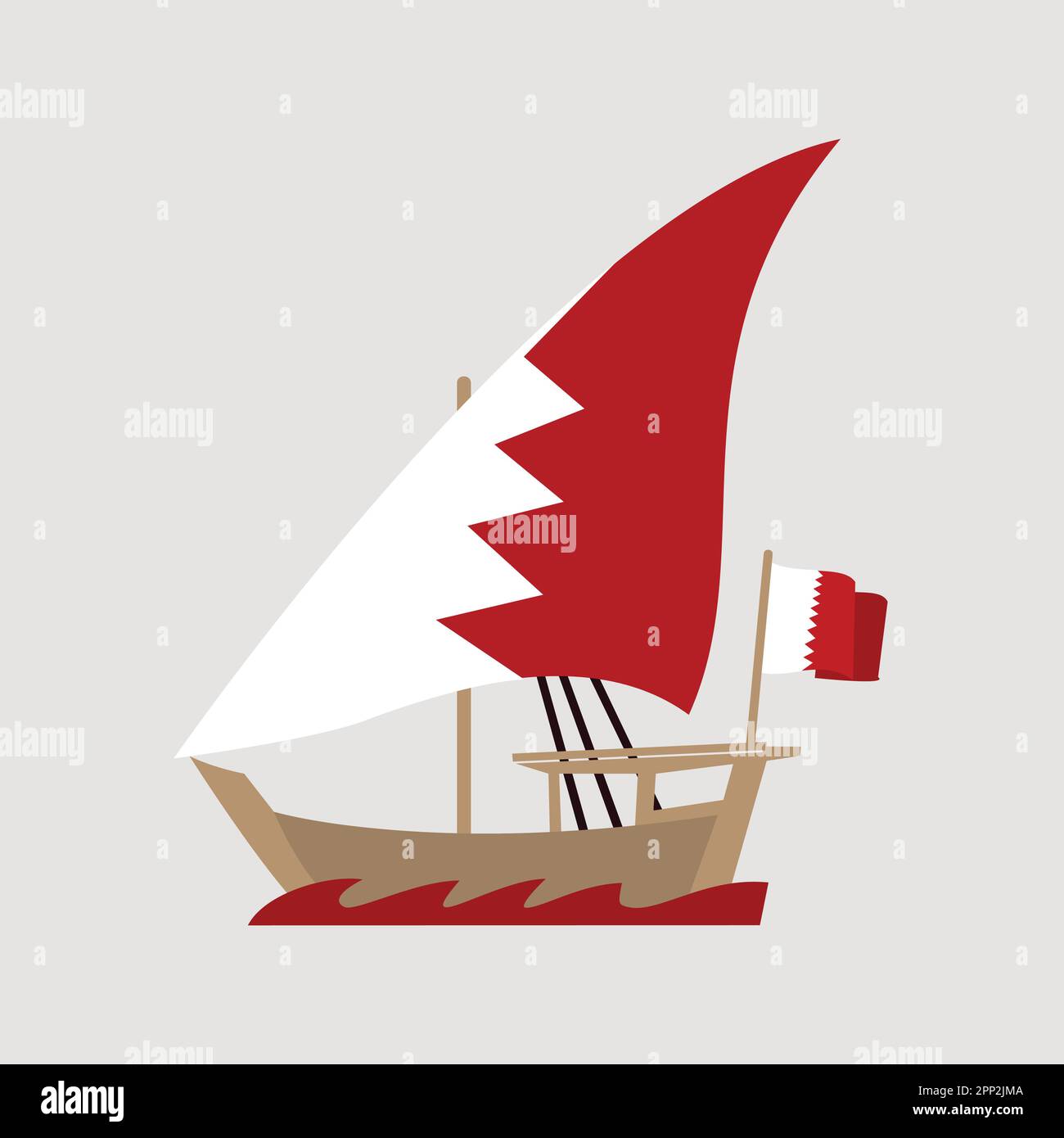 Bahrain Dhow ist ein arabisches Schiff mit einem Mast, das für den Warenhandel und manchmal für den Transport von Sklaven, alten Linienzeichnungen oder Gravuren verwendet wird Stock Vektor