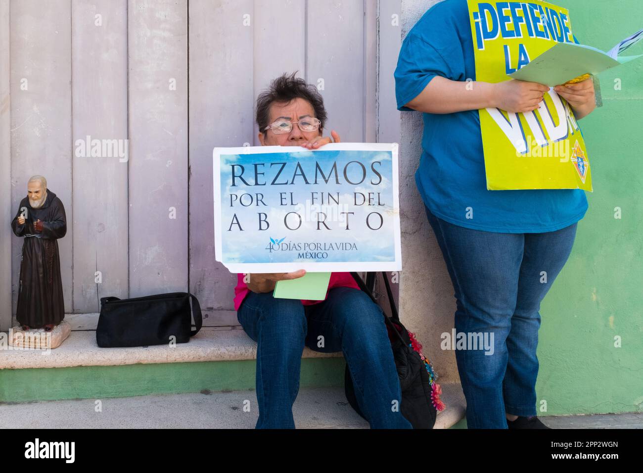 Anti-Abtreibungs-Aktivisten Merida, Mexiko Stockfoto