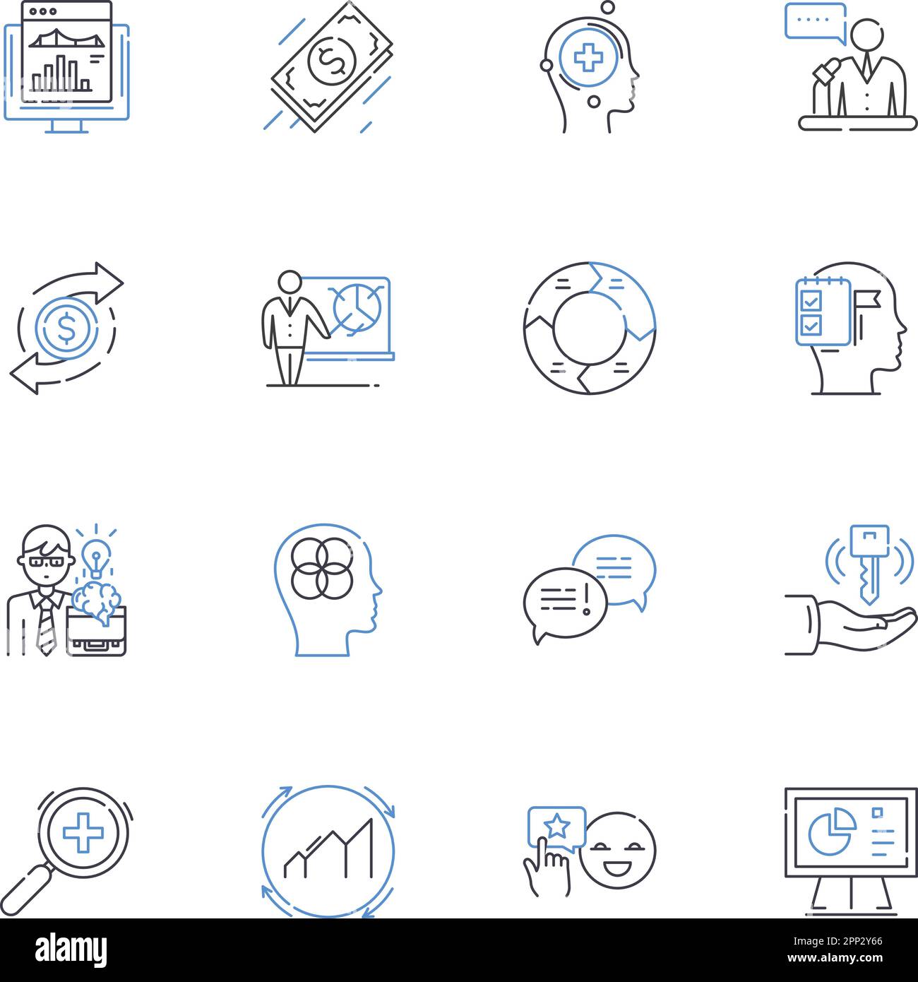 Symbolsammlung für digitale Finanzlinien. Kryptowährung, Fintech, Blockchain, digitale Brieftasche, E-Commerce, Mobile Zahlungen, Peer-to-Peer-Vektor und Stock Vektor