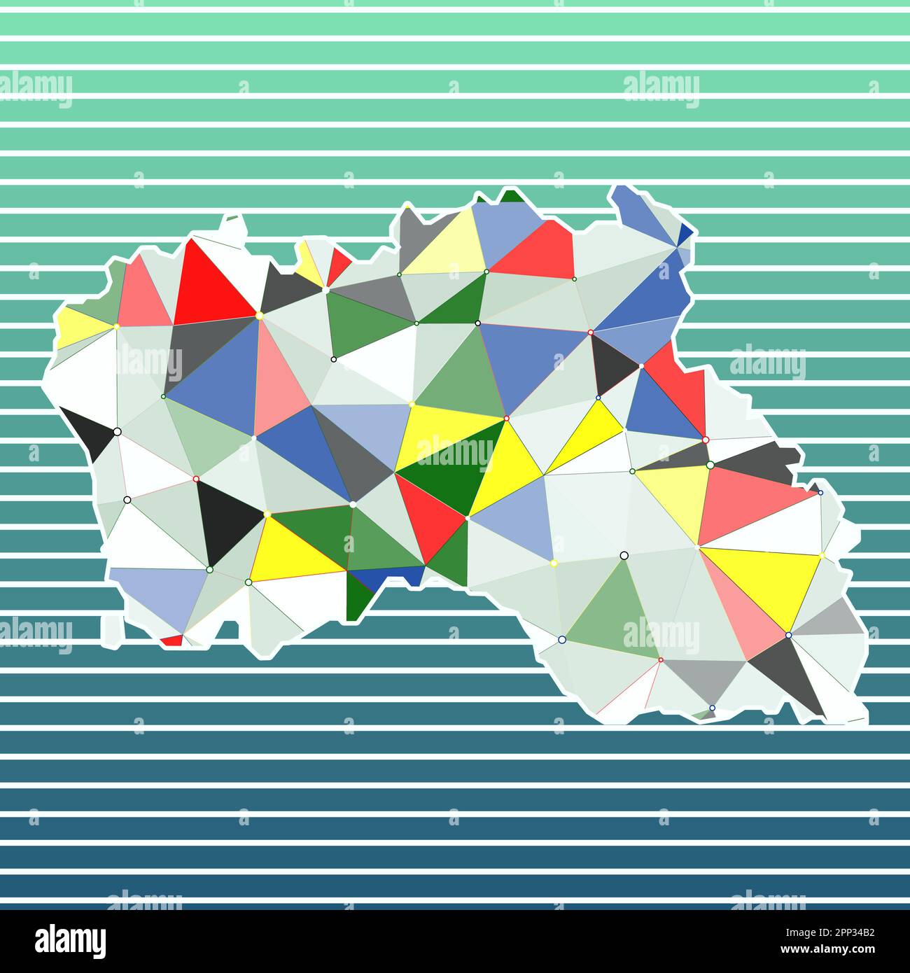 Santa Maria Island Vektor-Illustration. Santa Maria Island Design auf verlaufendem Streifen Hintergrund. Stock Vektor