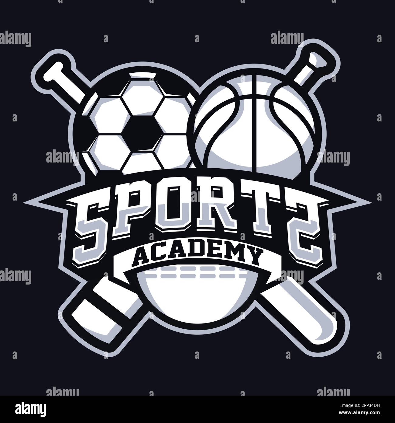 Logo Der Sports Academy Maskottchen Stock Vektor