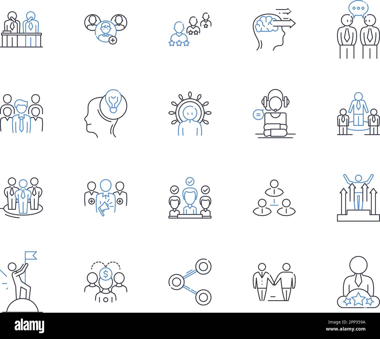 Alliance Line Icons Kollektion. Kohäsion, Einheit, Partnerschaft ...