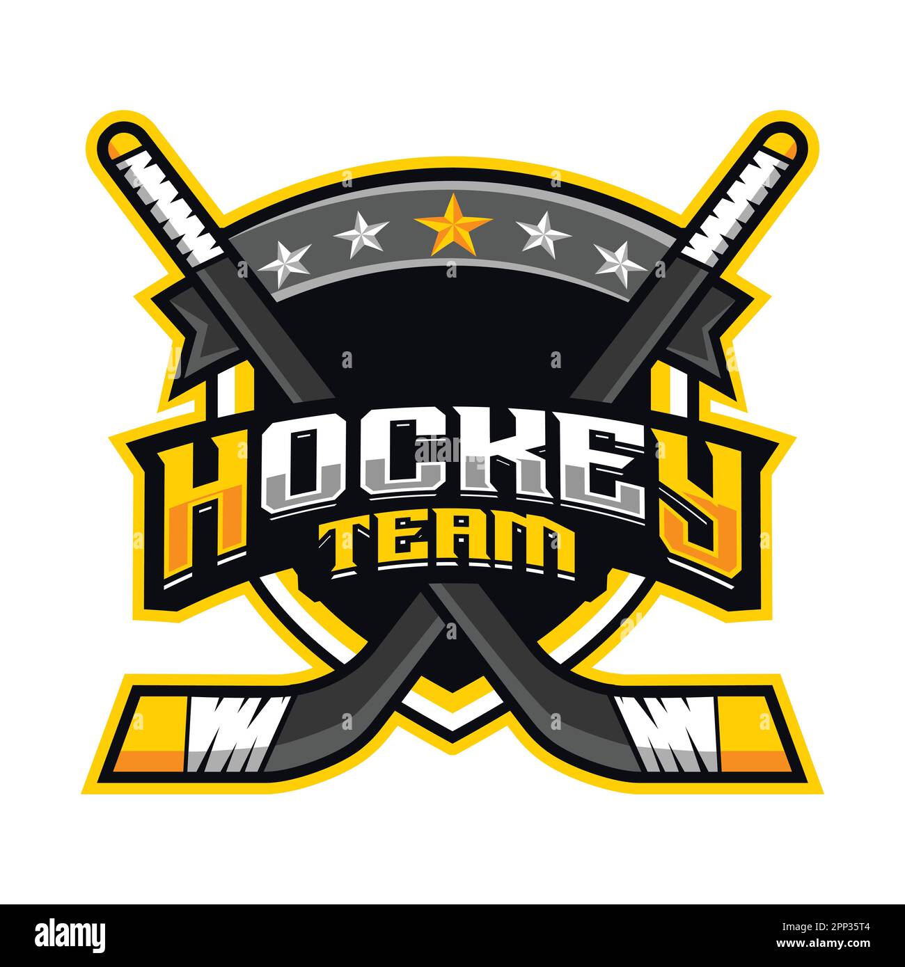 Hockey Team Mascot Logo-Design Stock Vektor