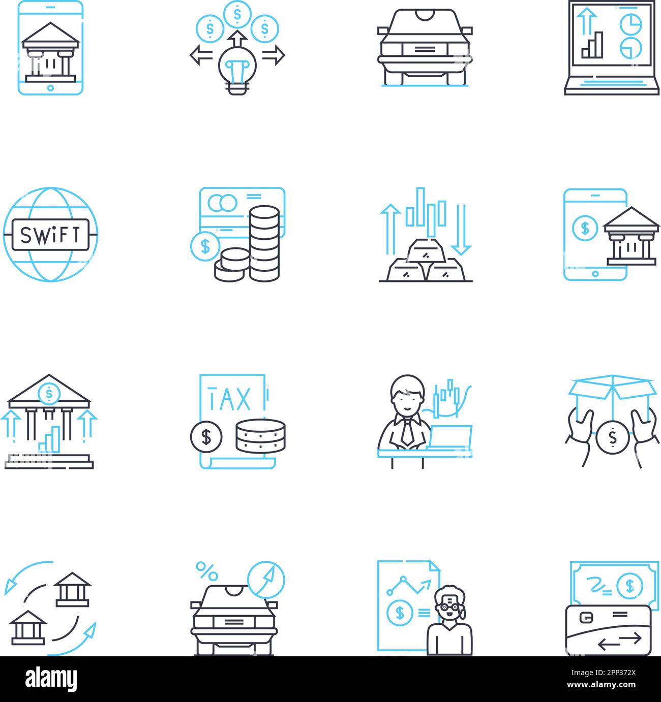 Lineare Symbole für Online-Realität. Virtualität, Immersion, Avatar, Simulation, Digitalität, Cyberworld, alternativer Linienvektor und Konzeptschilder Stock Vektor