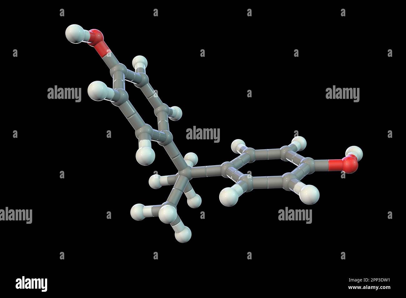 Bisphenol A Molekül, Illustration Stockfoto