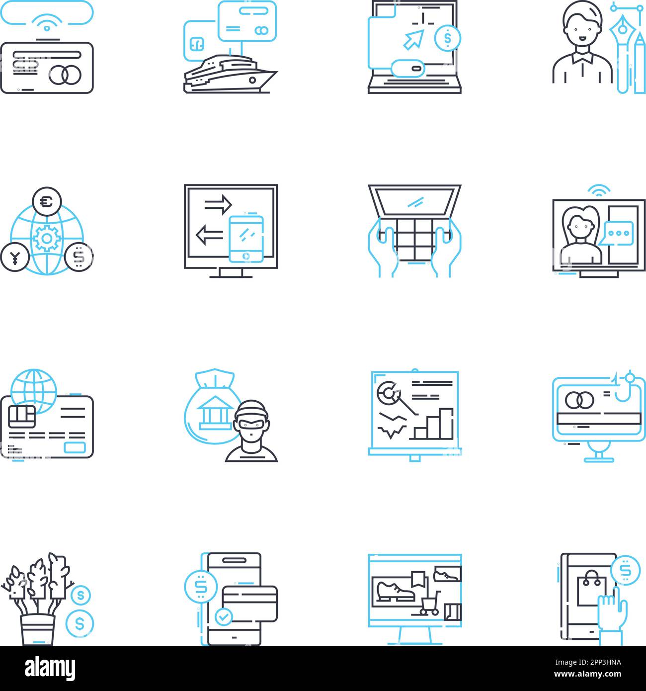 Linearer Symbolsatz für Kapitalgewinne. Investition, Steuer, Vorteil, Gewinn, Vermögenswert, Wachstum, Portfolio Line Vector und Concept Signs. Eigenkapital, Immobilien, Sicherheit Stock Vektor