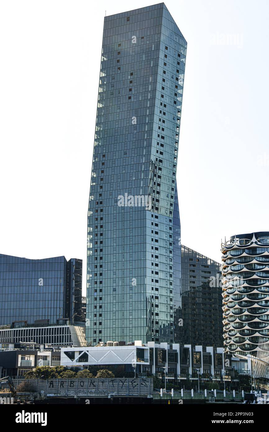 Freitragender Office Tower in Melbournes Docklands Stockfoto