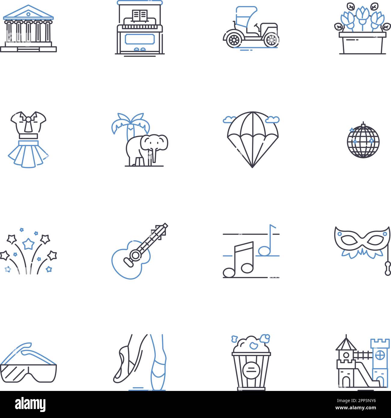 Sammlung von Symbolen für Werbelinien anzeigen. Banner, Klicks, Impressions, CPM, DSP, Programmatisch, Algorithmen Vektor und lineare Darstellung Stock Vektor