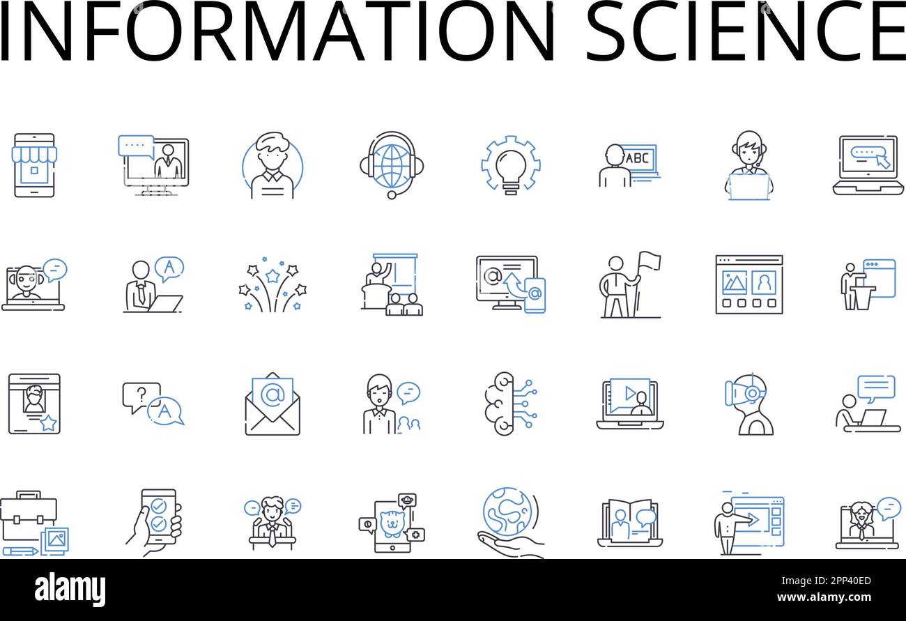 Symbolsammlung für Informationswissenschaftler. Politikwissenschaft, Sozialpsychologie, Wirtschaftspolitik, Computertechnik, Umweltwissenschaft, Medizinisch Stock Vektor