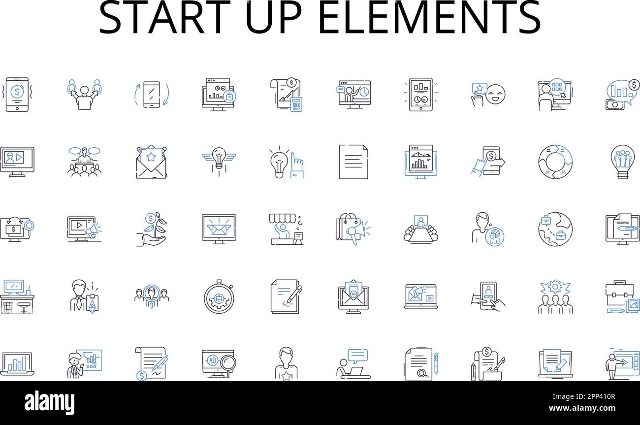 Starten Sie die Sammlung der Liniensymbole für Elemente. U-Bahn, Bus, Zug, Straßenbahn, U-Bahn, Einschienenbahn, Lichtschiene und lineare Darstellung. Fähre, Trolley, Seilbahn Stock Vektor