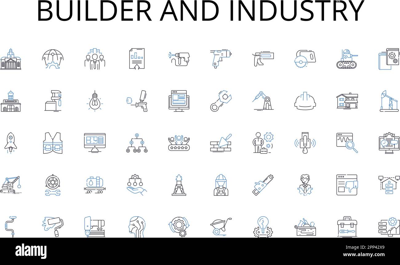 Icons-Kollektion für Builder und Industrielinien. Versand, Sendung, Paket, Kurier, Paket, Konsignation, Frachtvektor und lineare Darstellung. Express Stock Vektor
