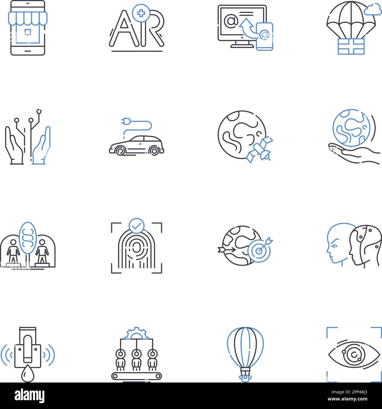 Piering Science Line Icons Kollektion. Fundament, Stabilität, Standfestigkeit, tragend, Siedlung, Absenkungsvektor und lineare Darstellung Stock Vektor