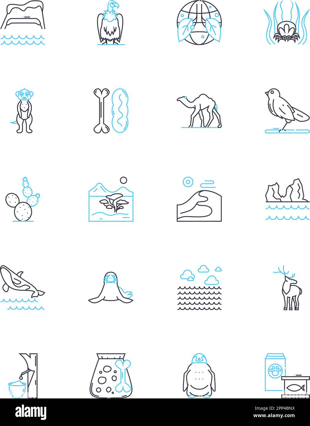 Süße kleine Dinge, lineare Symbole. Cupcakes, Makronen, Trüffel, Kekse, Brownies, Donuts, Candy-Line-Vektor und Konzeptschilder. Schokolade Stock Vektor