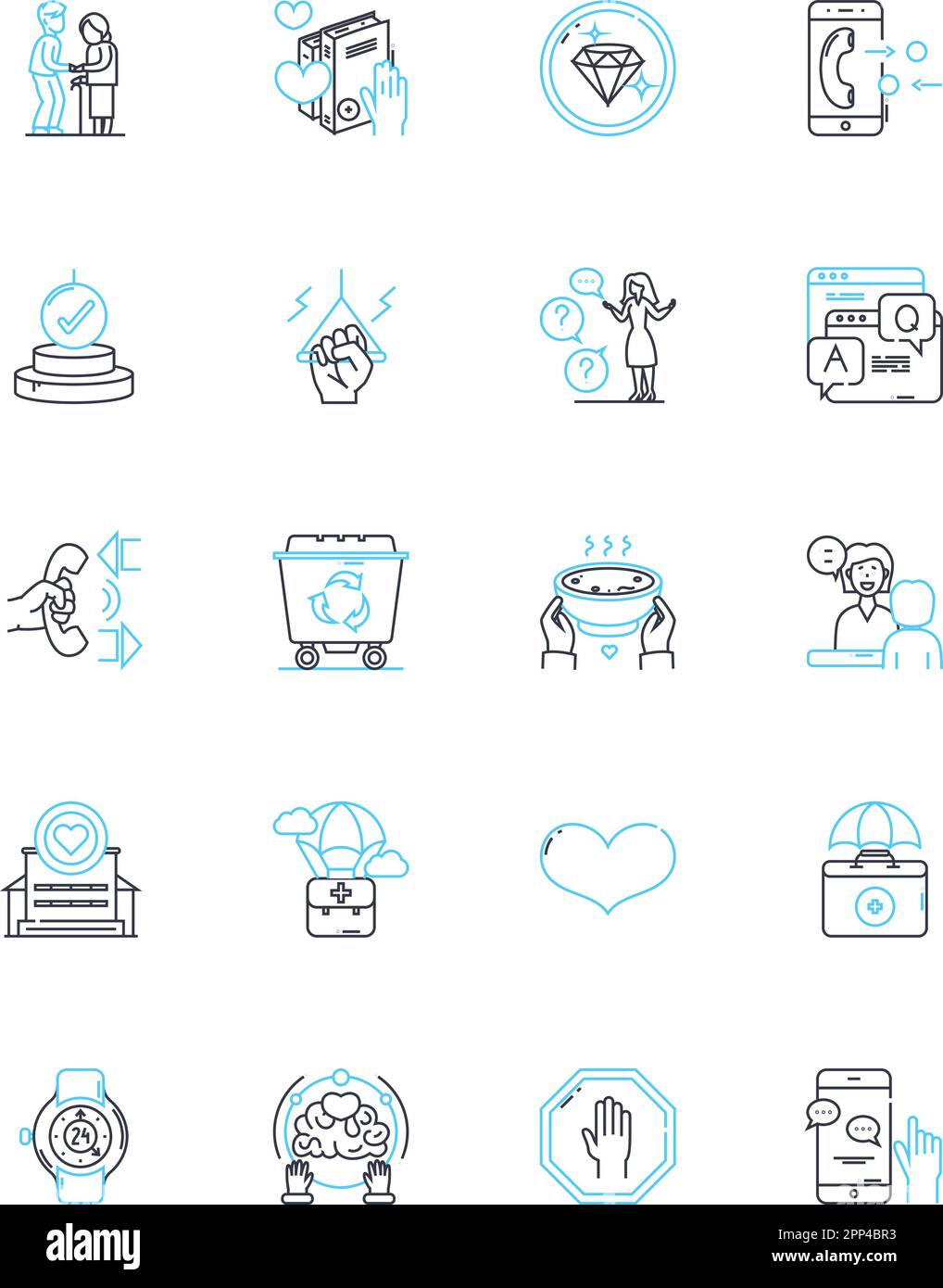 Lineare Symbole für Zeitmanagement festgelegt. Effizienz, Priorisierung, Organisation, Planung, Produktivität, Deadlines, Fokuslinienvektor und Konzeptzeichen Stock Vektor