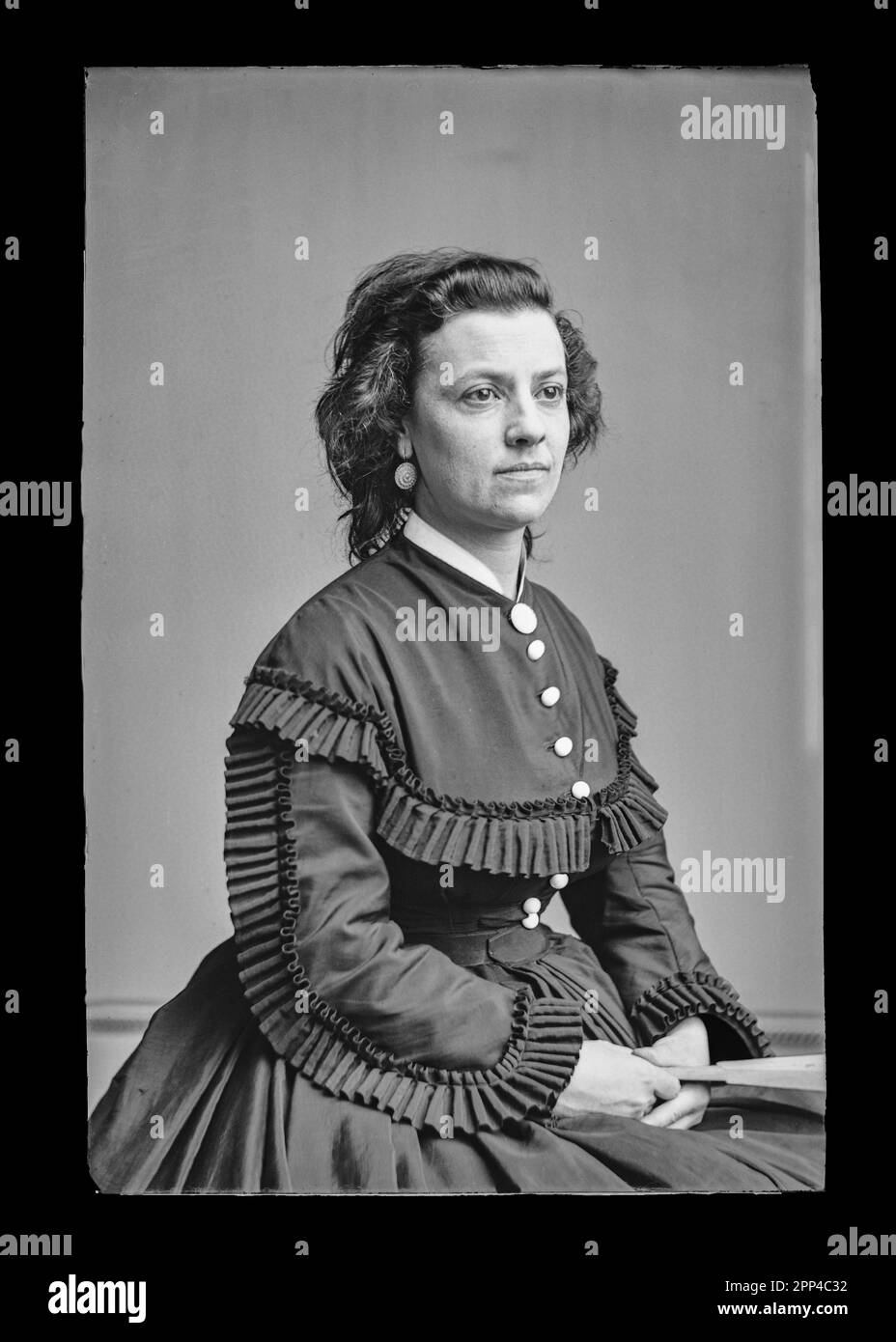 Pauline Cushman. 1864 | New York. Fotograf: Mathew Brady StudioBorn Harriet Wood (1833 – 1893) war eine amerikanische Schauspielerin und ein Spion für den #UnionArm Stockfoto