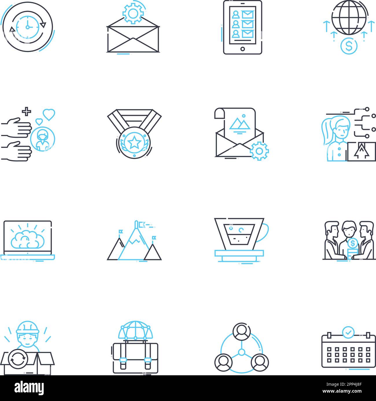 Lineare Symbole für Financial Analysis festgelegt. Rentabilität, Liquidität, Solvabilität, Effizienz, Wachstum, Umsatz, Cashflow-Linien-Vektor und Konzeptzeichen. Risiko Stock Vektor