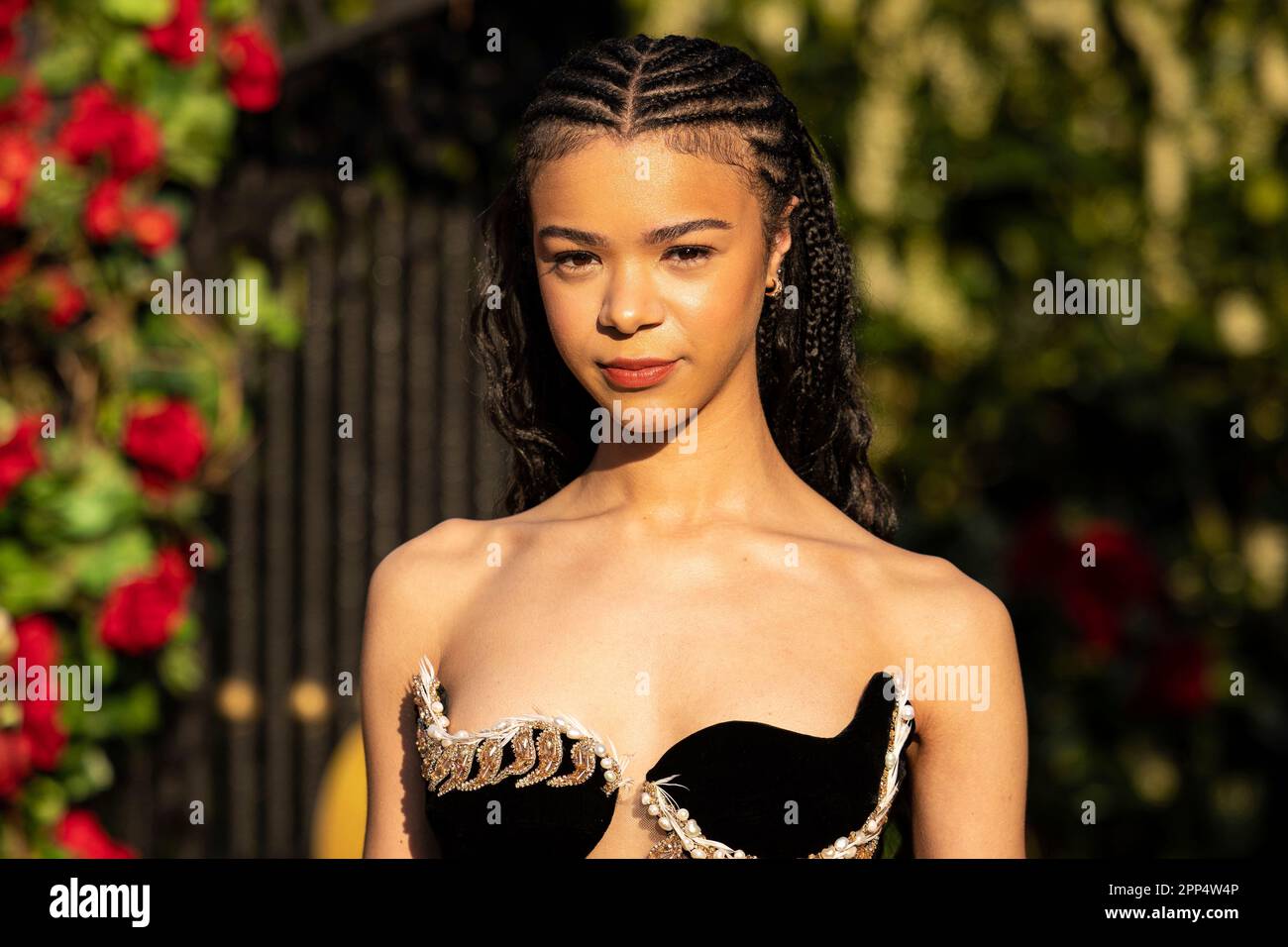 India Amarteifio poses for photographers upon arrival at the premiere