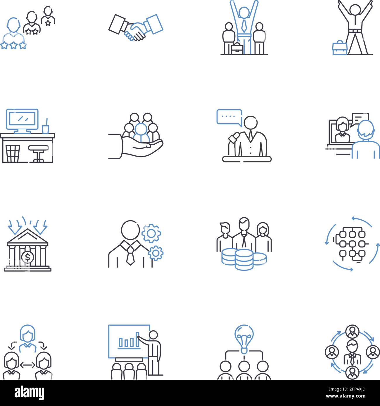 Flock Line Icons Kollektion. Vögel, Flug, Flügel, Federn, Migration, Verlegung, Verschachtelungsvektor und lineare Darstellung. Aufsteigend, Gruppe, Gemeinschaft Stock Vektor