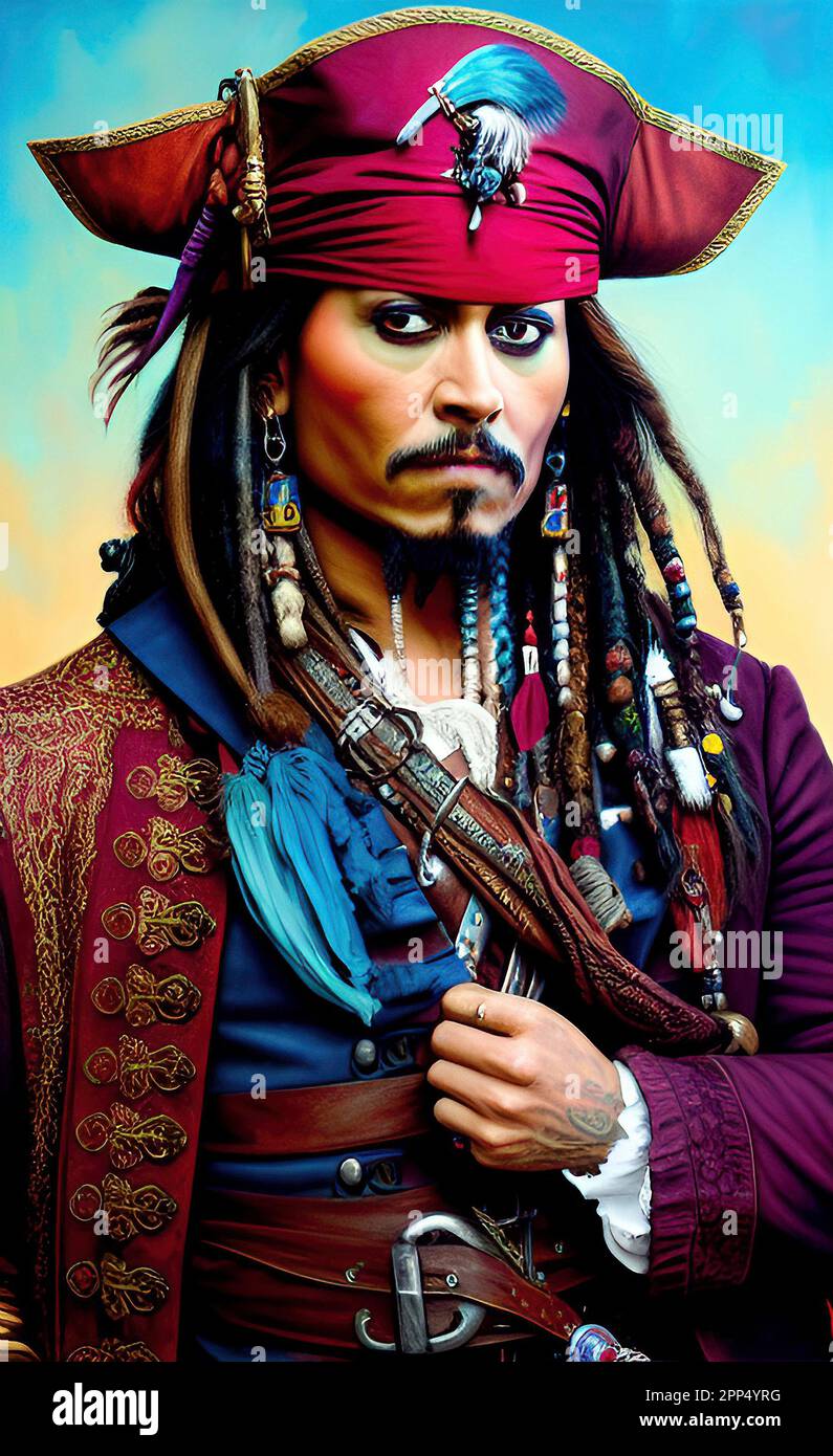 Captain Jack Sparrow Art Stockfoto