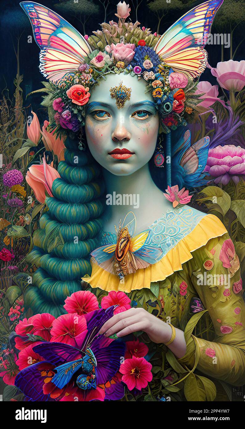 Fantasy Garden Fairy Art Stockfoto