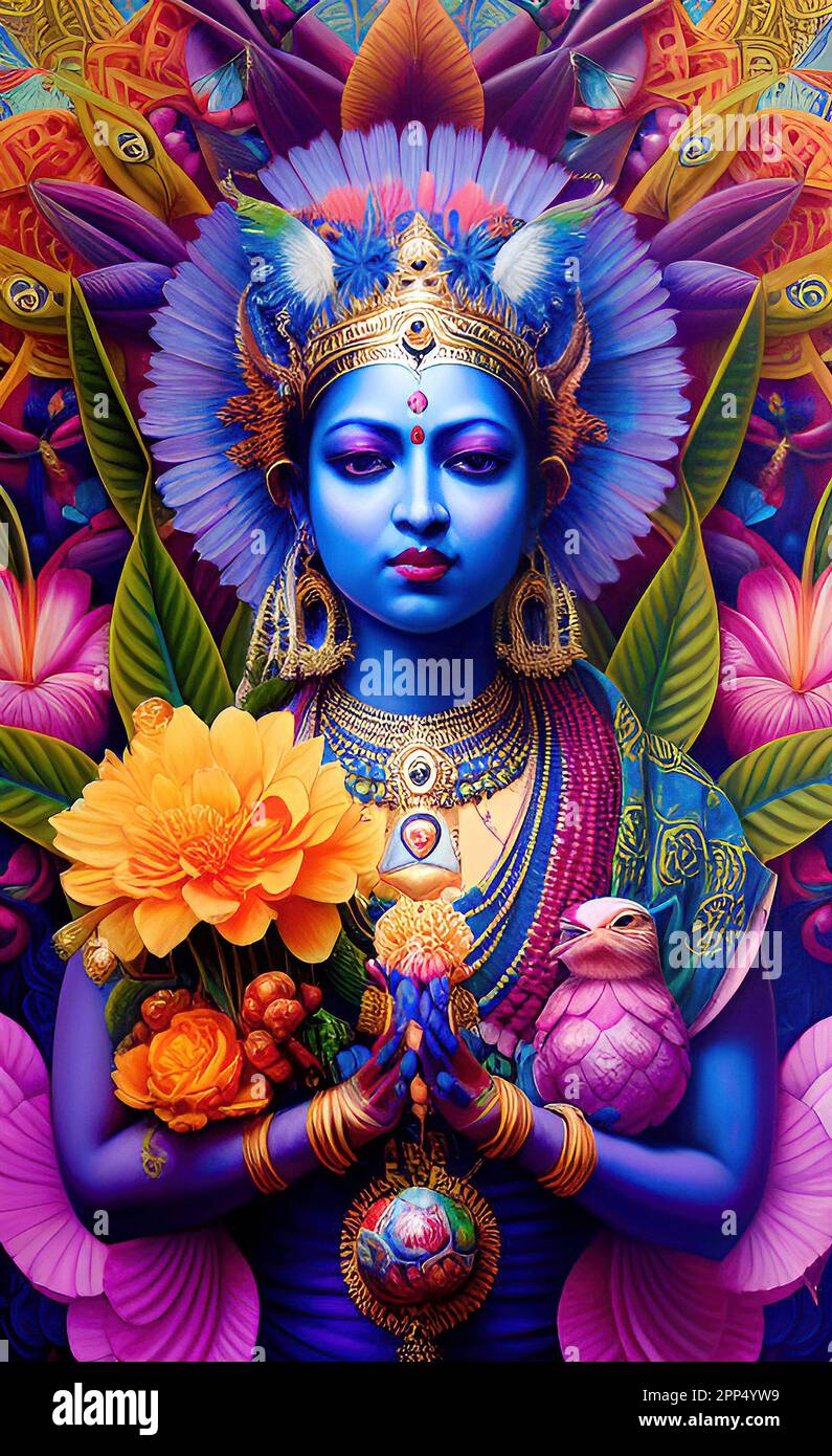 Bunte Indische Göttin Kunst Stockfoto