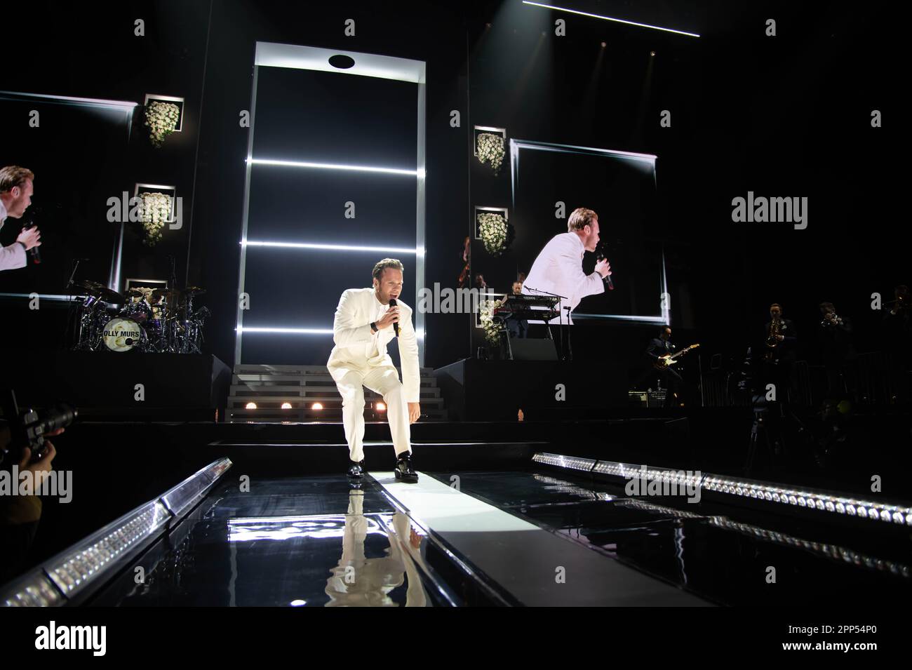 Glasgow, Großbritannien. 21. April 2023. Olly Murs tritt im OVO Hydro in Glasgow auf seiner „Hour Me“-Tour 2023 am 21. April auf: Glasgow Green at Winter Time/Alamy Live News Stockfoto