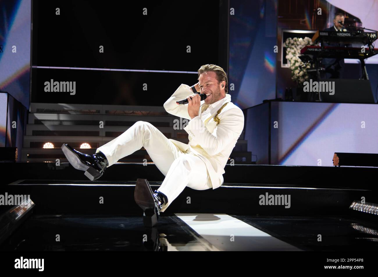 Glasgow, Großbritannien. 21. April 2023. Olly Murs tritt im OVO Hydro in Glasgow auf seiner „Hour Me“-Tour 2023 am 21. April auf: Glasgow Green at Winter Time/Alamy Live News Stockfoto