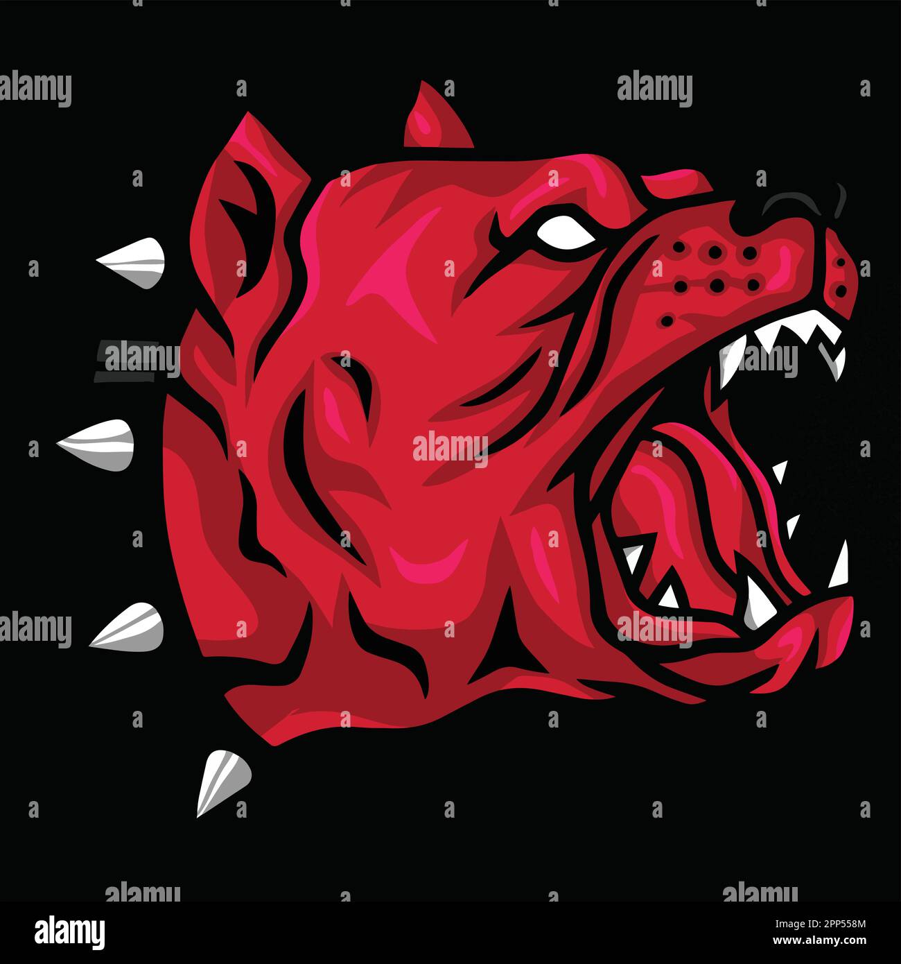 Angry Pitbull Head Logo Vektorgrafik Stock Vektor