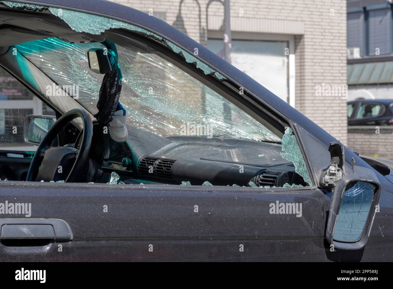 Autounfall Diebstahl Einbruch Vandalismus Stockfoto