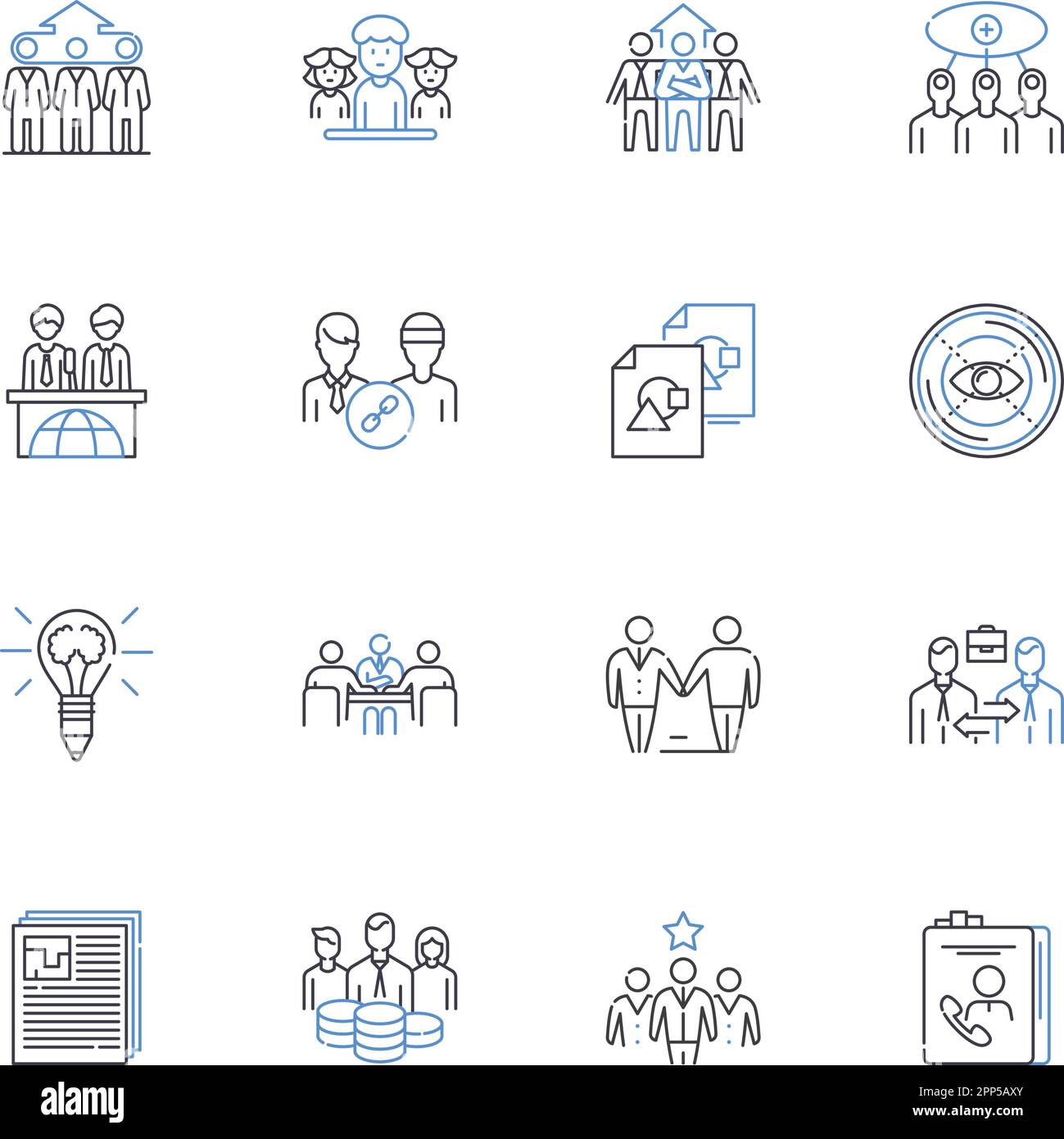 Symbolsammlung für den Bereich „Finanzschulung“. Finanzen, Buchhaltung, Budgetierung, Investitionen, Handel, Analyse, Wirtschaftsvektor und lineare Darstellung. Risiko Stock Vektor