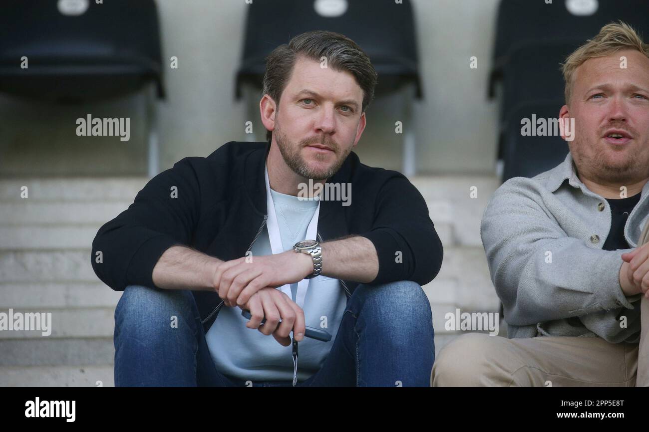 Münster, Deutschland. 22. April 2023. firo: 22.04.2023 Fußball, Fußball, Saison der Regionalliga, 2022/2023, Regionalliga West, Rückkehrrunde, 31. Spieltag SC Preussen Munster, SCP, Preussen Münster - Fortuna Düsseldorf 2, II, Two, Peter Niemeyer, Halbfigur, Sportdirektor Credit: dpa/Alamy Live News Stockfoto