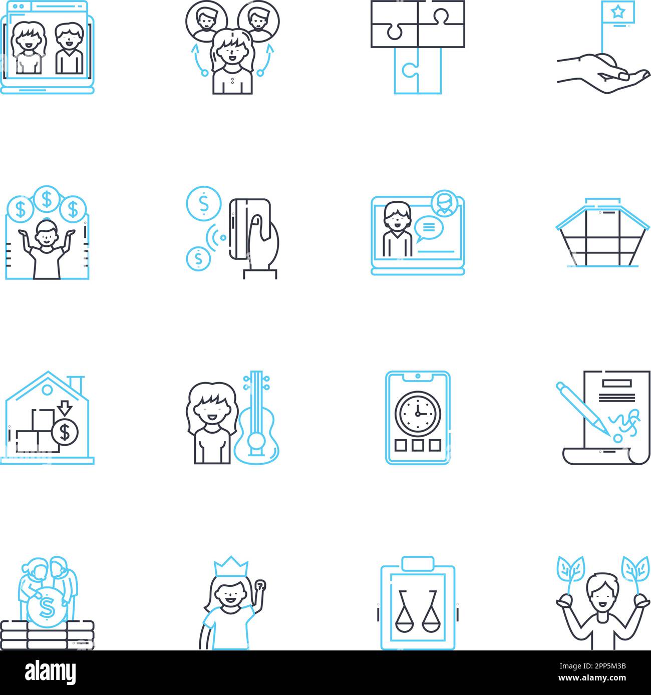 Lineare Symbole für Mitarbeiter festgelegt. Team, Personal, Personal, Mitarbeiter, Mitarbeiter, Staffing, Crew Line Vector und Concept Signs. Kollegen, Arbeit, Kollegen Stock Vektor