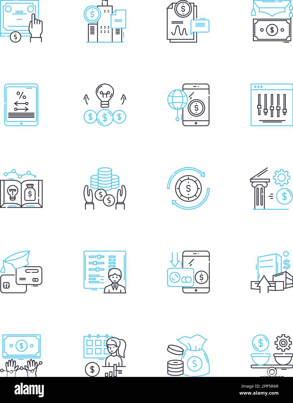 Lineare Symbole für Investment Trust. Asset, Portfolio, Wertpapier, Fonds, Aktien, Eigenkapital, Dividendenlinienvektor und Konzeptzeichen. Einkommen, Management, Wachstum Stock Vektor