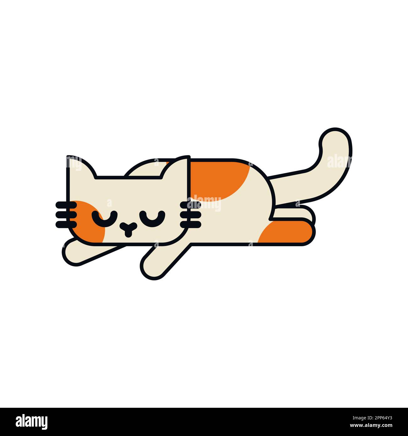 Cartoon süßes Kätzchen isoliert. PET-Vektor-Abbildung Stock Vektor