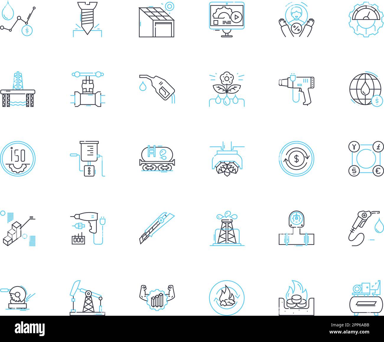 Lineare Symbole für Verarbeitung natürlicher Sprache festgelegt. Analyse, Künstliche Intelligenz, Automatisierung, Chatbots, Klassifizierung, Verständnis Stock Vektor