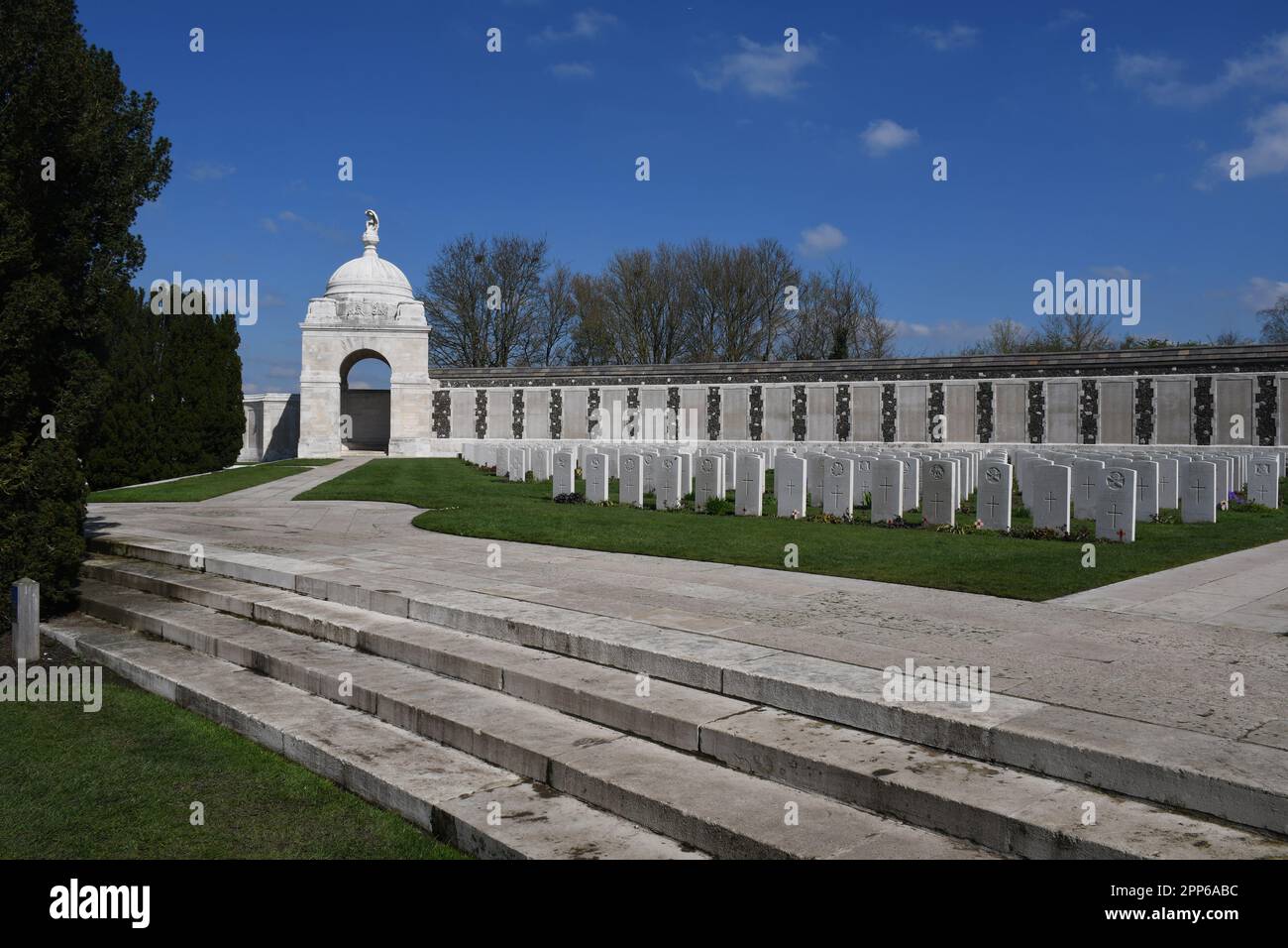 Tyne Cot War Memorial Ypern Belgien Stockfoto