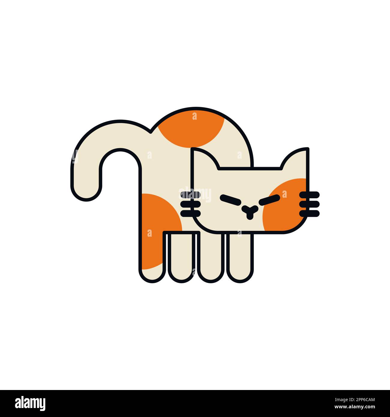 Cartoon süßes Kätzchen isoliert. PET-Vektor-Abbildung Stock Vektor