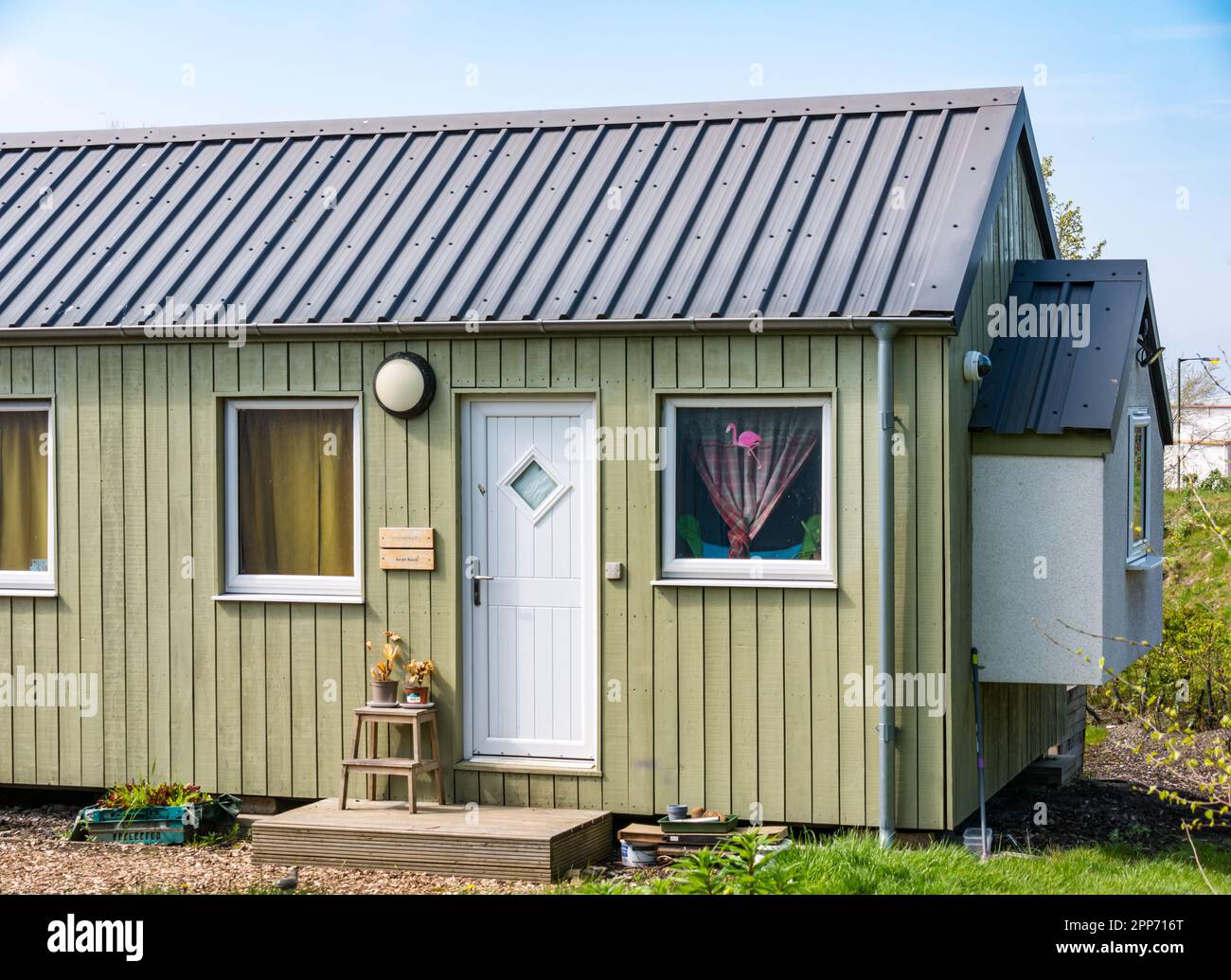 NestHouses Obdachlosenunterkunft, Social Bite Village, Granton, Edinburgh, Schottland, UK Stockfoto