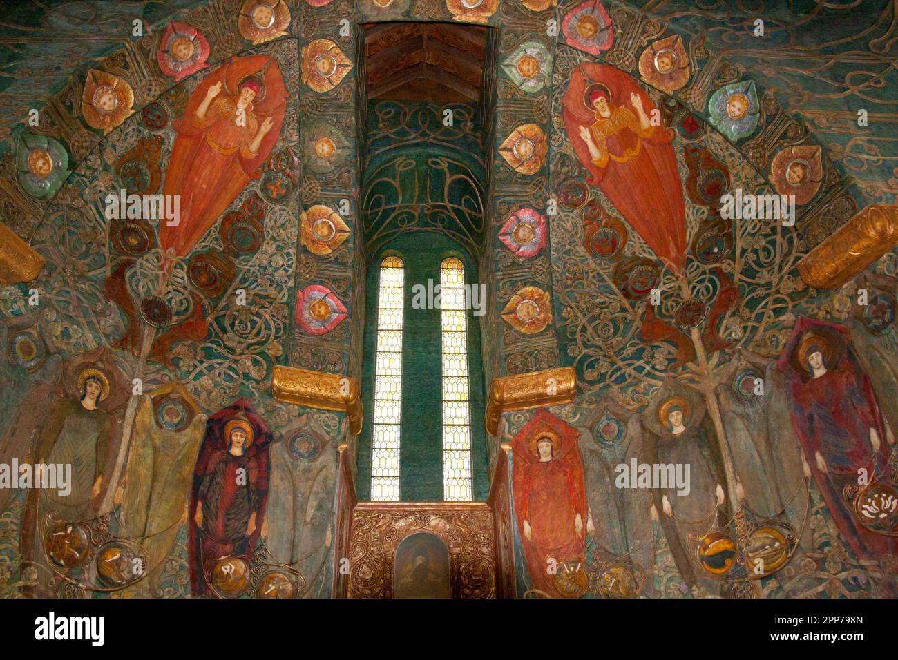 Historic Watts Cemetery Chapel Decken Art, Compton, Guildford, Surrey, England Stockfoto